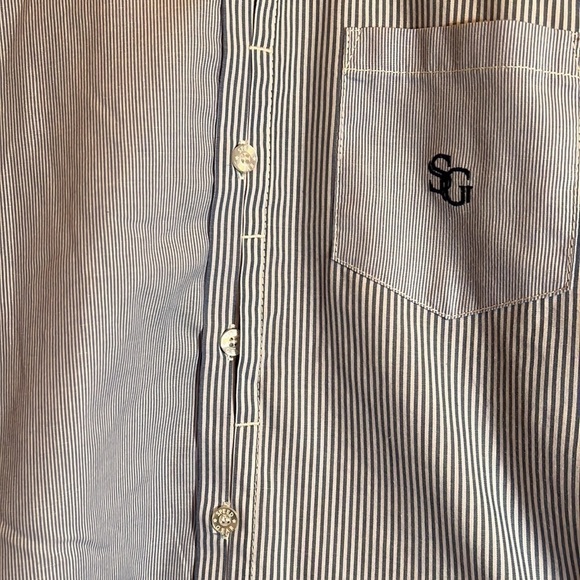 *3/$15* Speed Gear Blue Stripe Long Sleeve Button Down Shirt - Picture 5 of 13